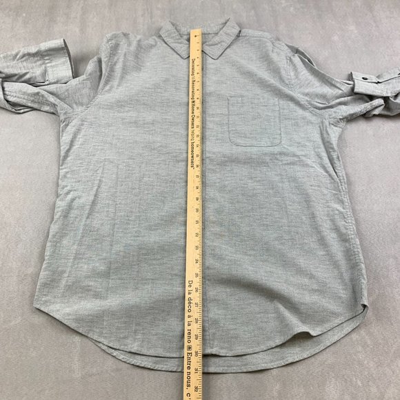 Lululemon Mens Shirt 2XL Gray Heather Button Up Long Sleeve Non-Stretch Business - Picture 4 of 7